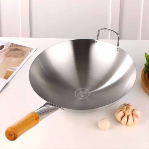 28 cm Wooden Handle premium SS Steel Pan Dr cook barnd