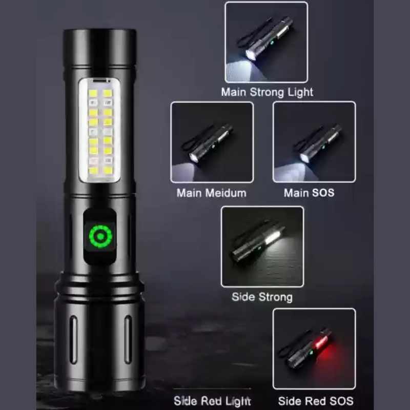 Long Range Led 2 in 1 Torch Light 8 inch - Image 2