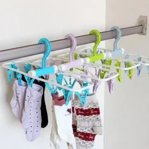 Folding Cloth Hanger With Clip